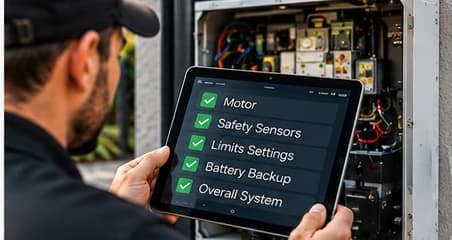 Automatic gate servicing and maintenance inspection
