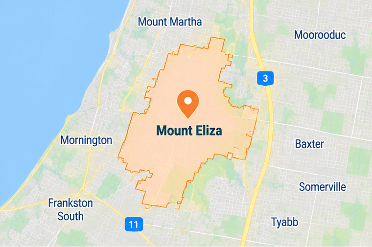 Map of Mount Eliza service area on the Mornington Peninsula