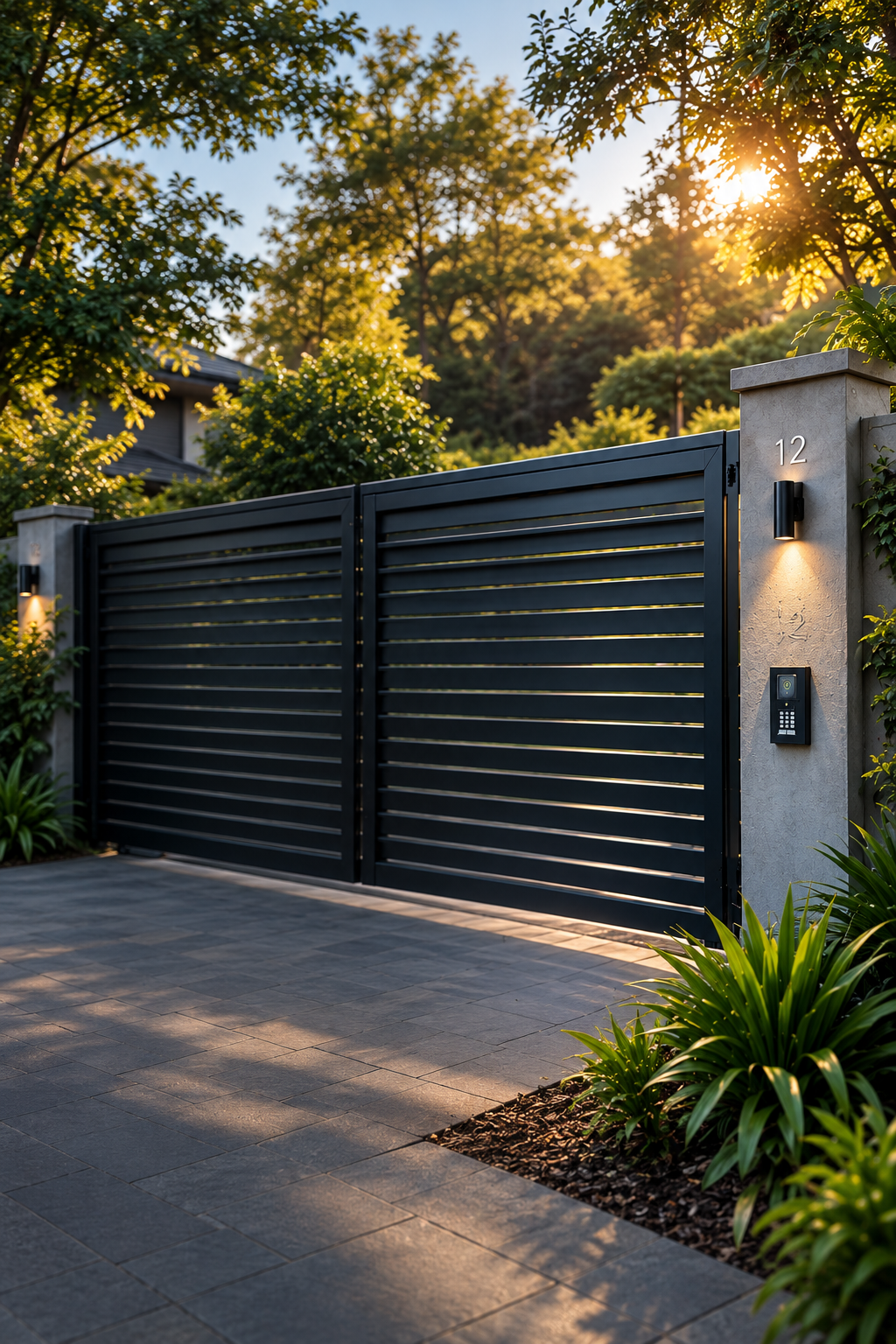 Automatic sliding driveway gate